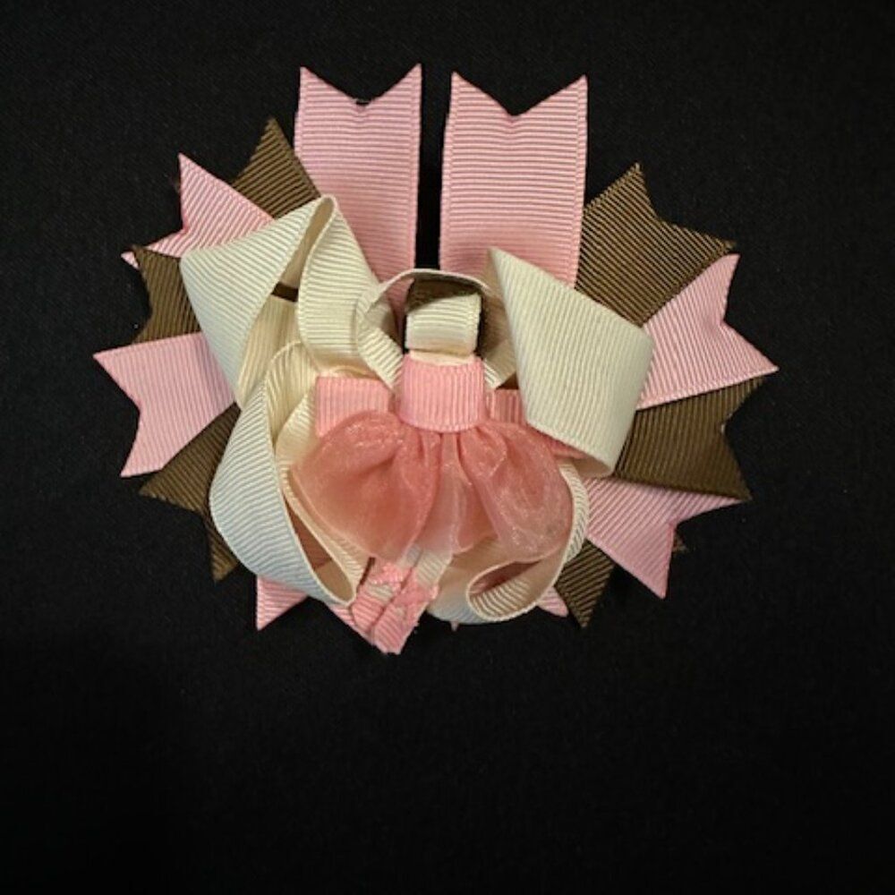 Ballerina 3 Bows in 1 Deluxe Bow  9713  Handmade NWT Boutique